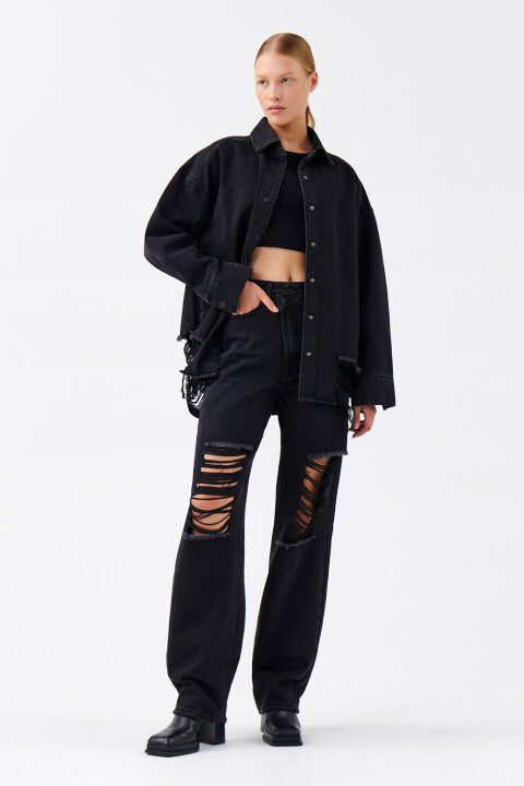 

Блузка джинсовая женская, Черный, Блузка джинсовая женская