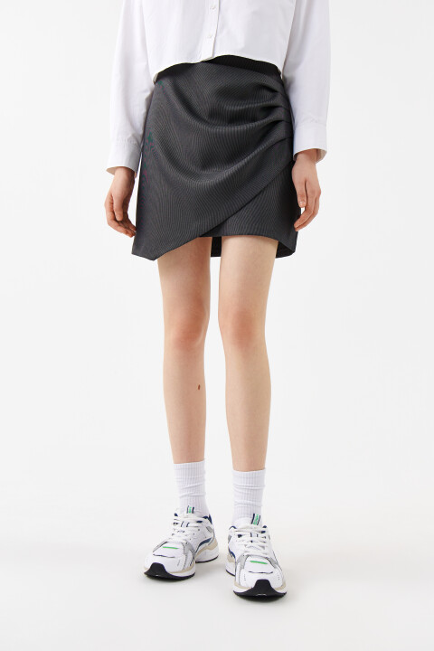 

Юбка-карандаш асимметричная с запахом, Черный, Юбка-карандаш асимметричная с запахом