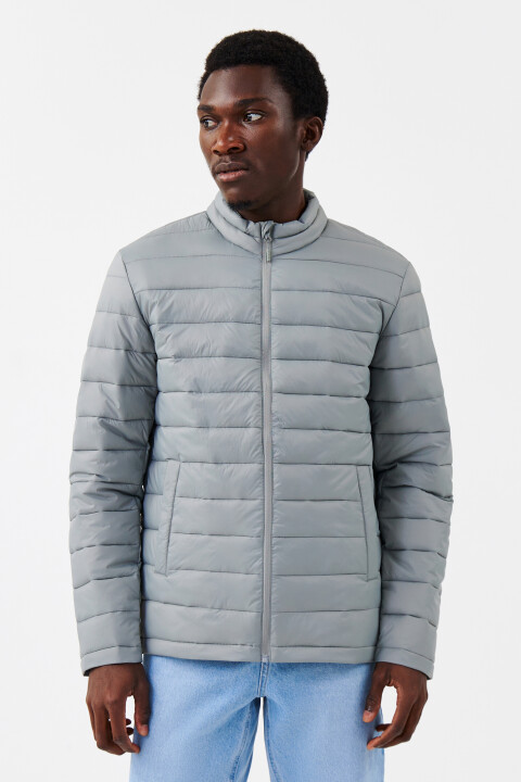 

Куртка стеганая с коротким воротником, Серый, Куртка стеганая с коротким воротником