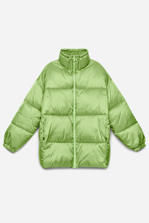 

Куртка oversize зимняя стеганая с утяжками на воротнике, Зеленый, Куртка oversize зимняя стеганая с утяжками на воротнике
