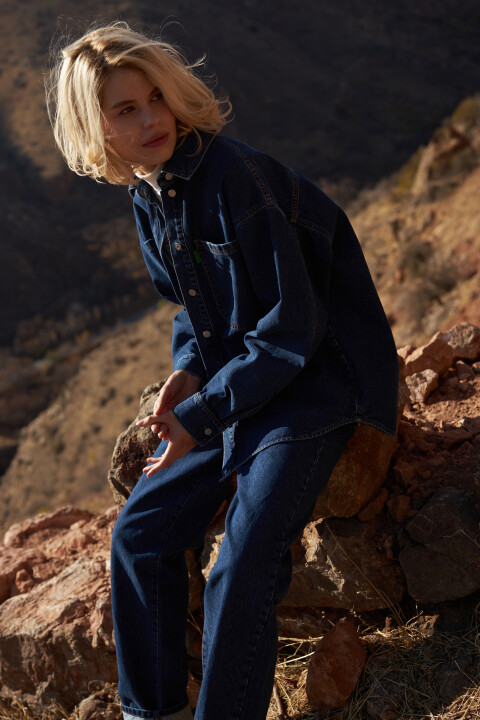 

Блузка джинсовая женская, Индиго, Блузка джинсовая женская