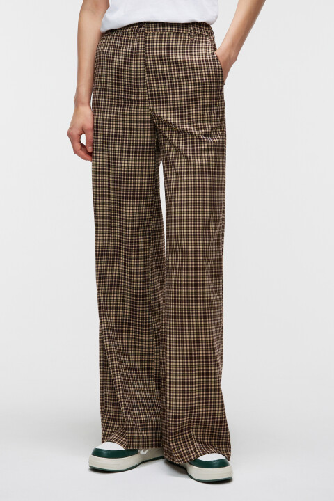 

Брюки костюмные широкие клетчатые, Бежевый, Брюки костюмные широкие клетчатые