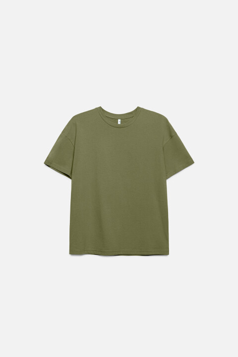 

Футболка хлопковая базовая oversize, Зеленый, Футболка хлопковая базовая oversize
