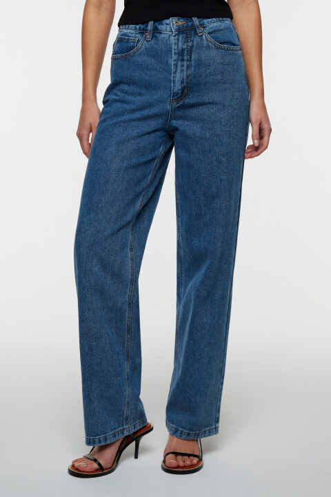 

Джинсы-трубы wide leg с высокой посадкой, Голубой, Джинсы-трубы wide leg с высокой посадкой