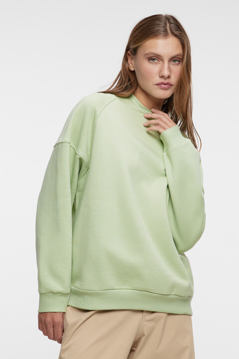 

Толстовка oversize хлопковая однотонная, Голубой, Толстовка oversize хлопковая однотонная