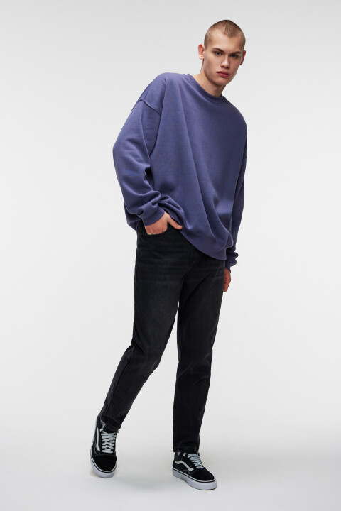

Свитшот oversize хлопковый базовый с начесом, Бордовый, Свитшот oversize хлопковый базовый с начесом