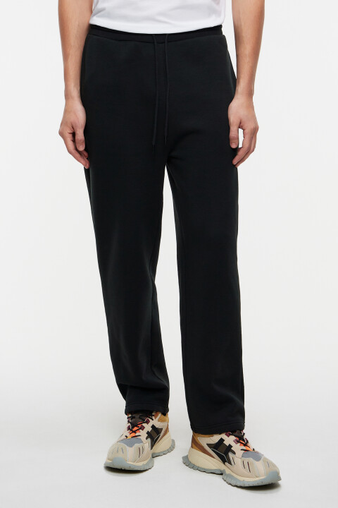 

Брюки прямые утепленные с поясом на завязках, Черный, Брюки прямые утепленные с поясом на завязках