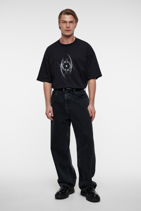 Футболка oversize прямая хлопковая с принтом Befree