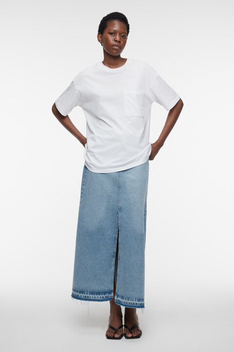 

Футболка oversize хлопковая с нагрудным карманом, Белый, Футболка oversize хлопковая с нагрудным карманом