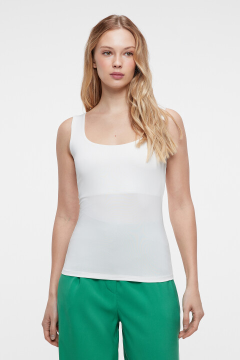 

Майка облегающая гладкая с подкладкой на груди, Бежевый, Майка облегающая гладкая с подкладкой на груди