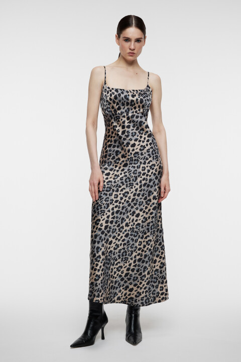 

Платье-комбинация миди атласное приталенное, Черный, Платье-комбинация миди атласное приталенное