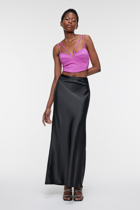 

Топ-бюстье корсетный облегающий на тонких бретельках, Розовый, Топ-бюстье корсетный облегающий на тонких бретельках