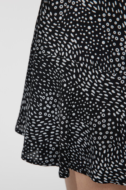 

Юбка-шорты мини вискозная с поясом и цветочным принтом, Черный, Юбка-шорты мини вискозная с поясом и цветочным принтом