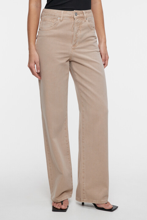 

Джинсы-трубы wide leg широкие с высокой посадкой, Бежевый, Джинсы-трубы wide leg широкие с высокой посадкой