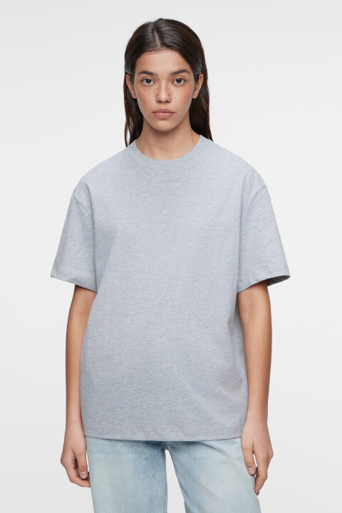 

Футболка oversize хлопковая меланжевая, Серый, Футболка oversize хлопковая меланжевая