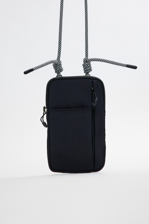 

Сумка-чехол текстильная на длинном шнурке, Черный, Сумка-чехол текстильная на длинном шнурке