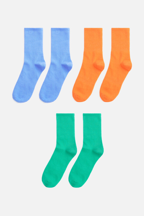 Набор носков высоких хлопковых однотонных (3 пары)