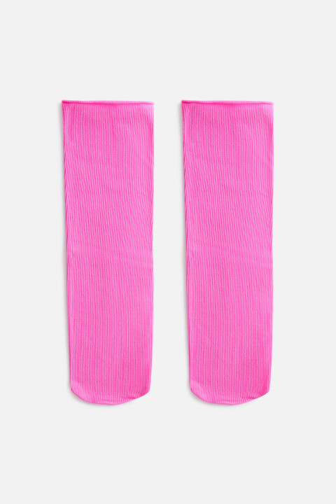 

Носки короткие в рубчик, Розовый, Носки короткие в рубчик