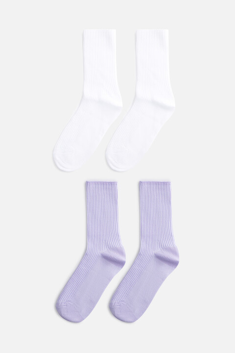 Набор носков высоких цветных из вискозы (2 пары)