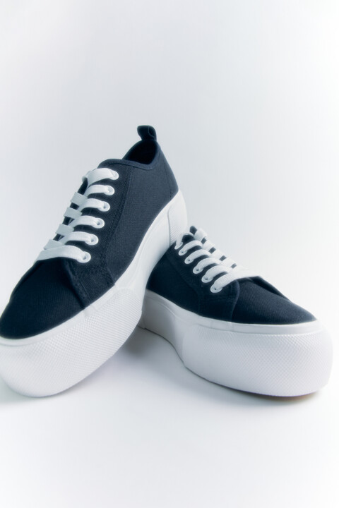 

Кеды низкие хлопковые на высокой подошве, Черный, Кеды низкие хлопковые на высокой подошве