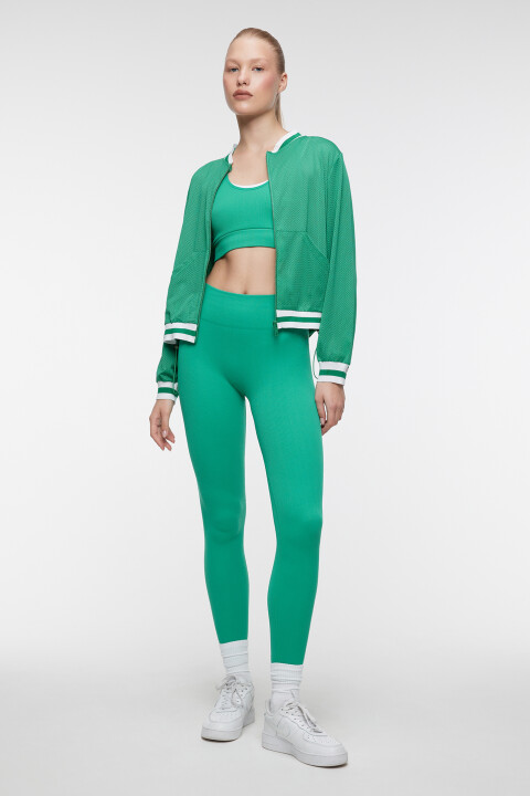 

Куртка-бомбер спортивная сетчатая на молнии с карманами, Зеленый, Куртка-бомбер спортивная сетчатая на молнии с карманами