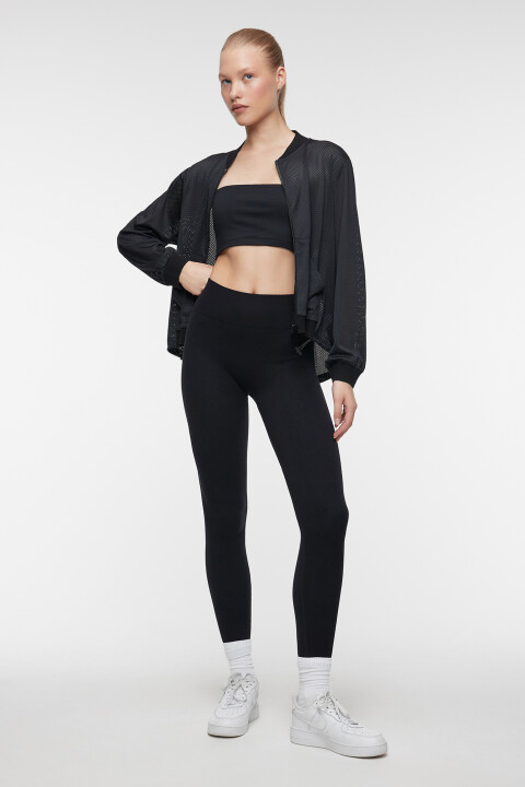 

Куртка-бомбер спортивная сетчатая на молнии с карманами, Черный, Куртка-бомбер спортивная сетчатая на молнии с карманами