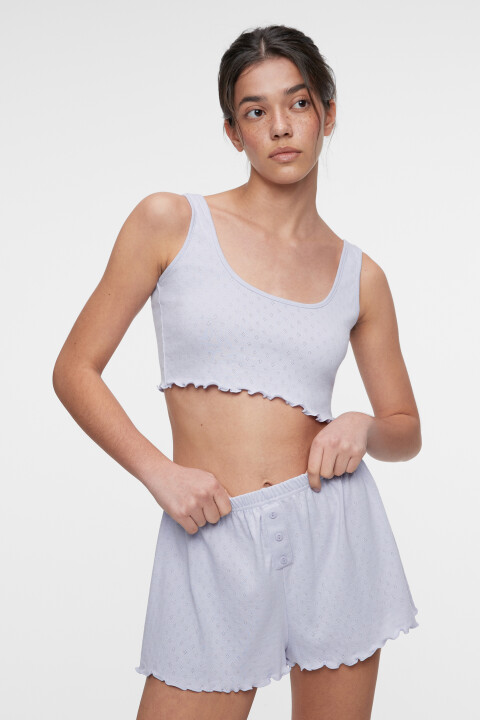 

Топ-майка домашний укороченный с волнистыми краями, Сиреневый, Топ-майка домашний укороченный с волнистыми краями