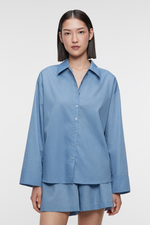 Рубашка oversize домашняя с широкими манжетами Befree
