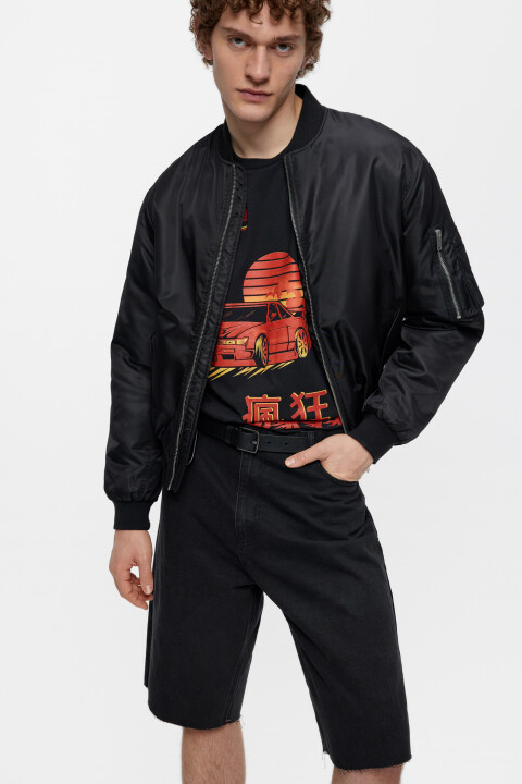 

Футболка oversize хлопковая с принтом в стиле Racing, Черный, Футболка oversize хлопковая с принтом в стиле Racing