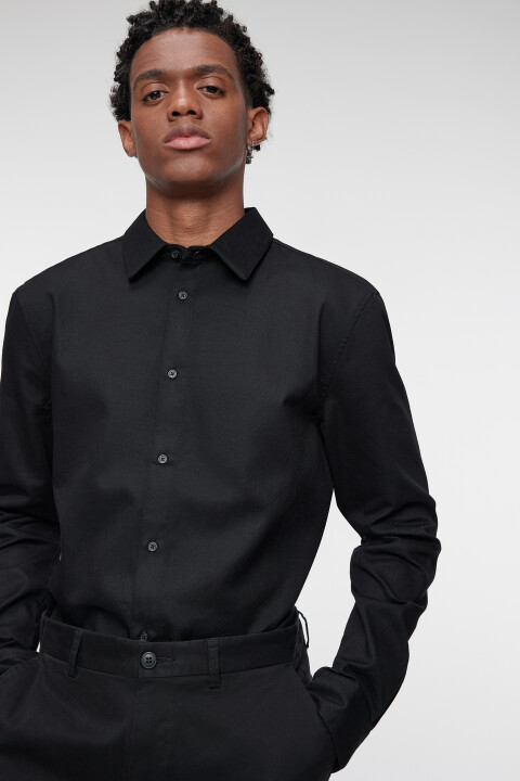 

Рубашка regular fit классическая хлопковая, Черный, Рубашка regular fit классическая хлопковая