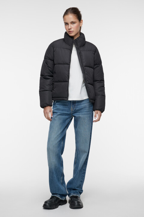 

Куртка стеганая короткая с воротником-стойкой, Черный, Куртка стеганая короткая с воротником-стойкой