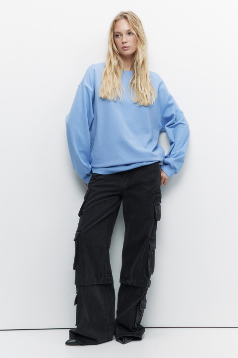 

Свитшот oversize утепленный базовый, Голубой, Свитшот oversize утепленный базовый