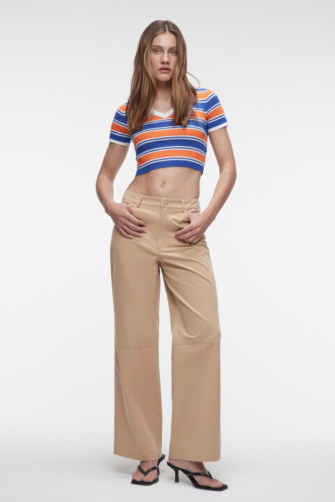 

Брюки прямые хлопковые со средней посадкой, Коричневый, Брюки прямые хлопковые со средней посадкой