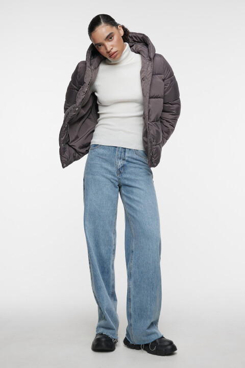 

Куртка короткая стеганая с капюшоном, Серый, Куртка короткая стеганая с капюшоном