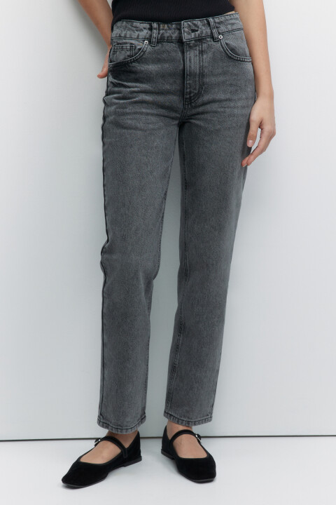 

Джинсы straight прямые вареные со средней посадкой, Серый, Джинсы straight прямые вареные со средней посадкой