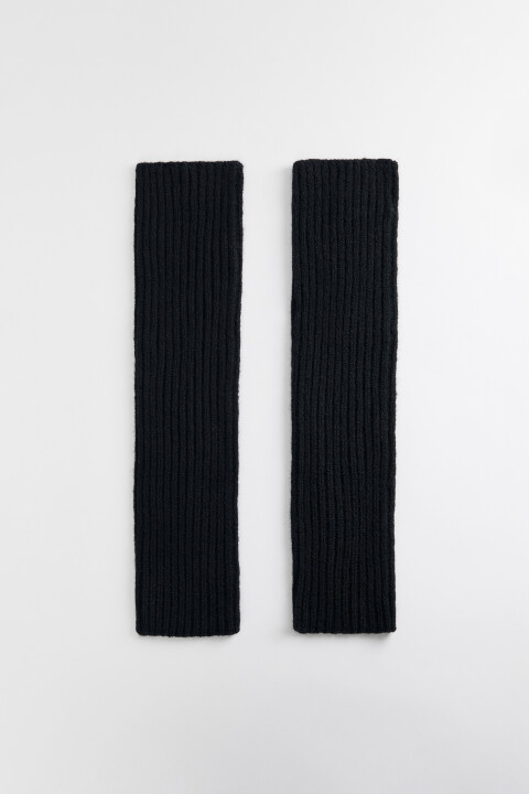 

Гетры высокие вязаные в рубчик, Черный, Гетры высокие вязаные в рубчик