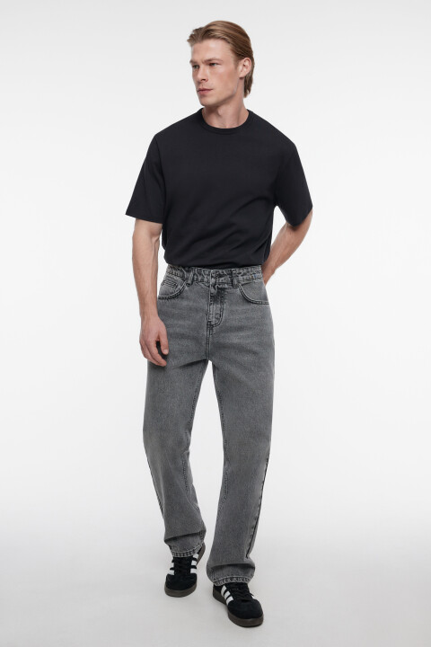 

Джинсы прямые классические со средней посадкой, Серый, Джинсы прямые классические со средней посадкой