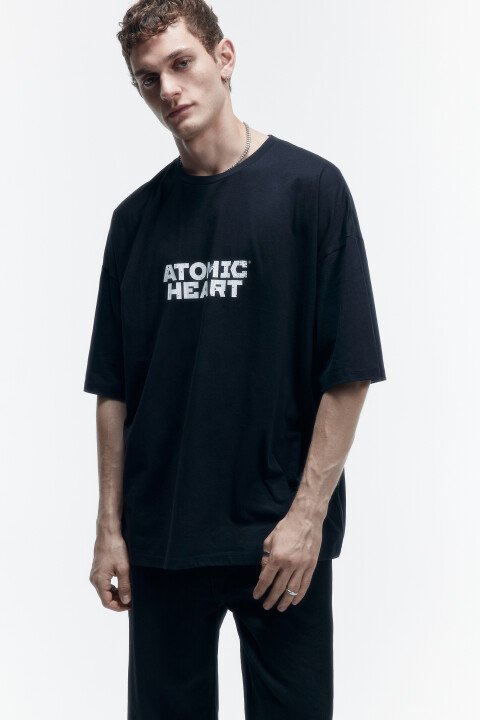 

Футболка oversize хлопковая с принтом Atomic Heart, Черный, Футболка oversize хлопковая с принтом Atomic Heart