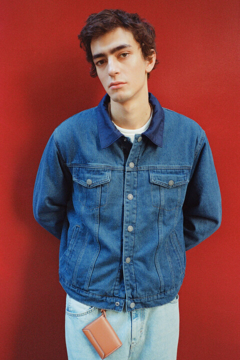 

Куртка-джинсовка короткая утепленная с карманами, Голубой, Куртка-джинсовка короткая утепленная с карманами