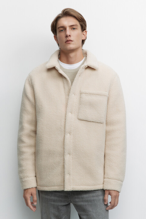 

Куртка-рубашка утепленная, Ванильный, Куртка-рубашка утепленная