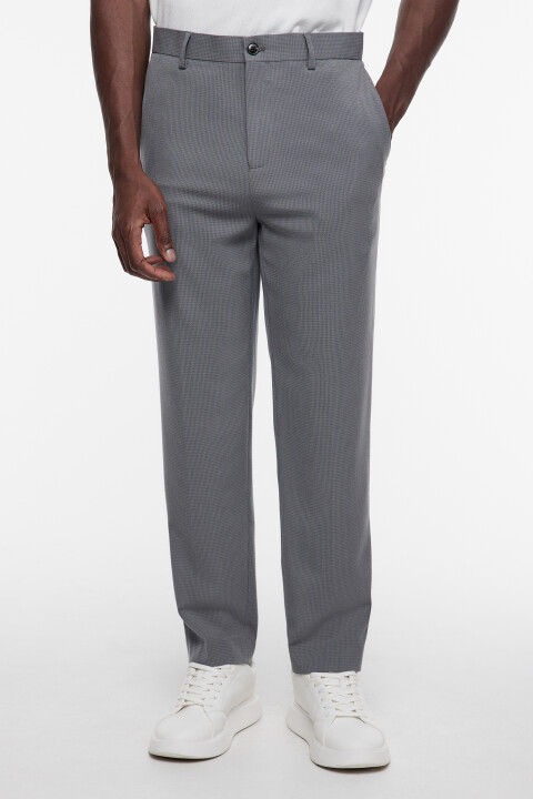 

Брюки зауженные костюмные со средней посадкой, Серый, Брюки зауженные костюмные со средней посадкой