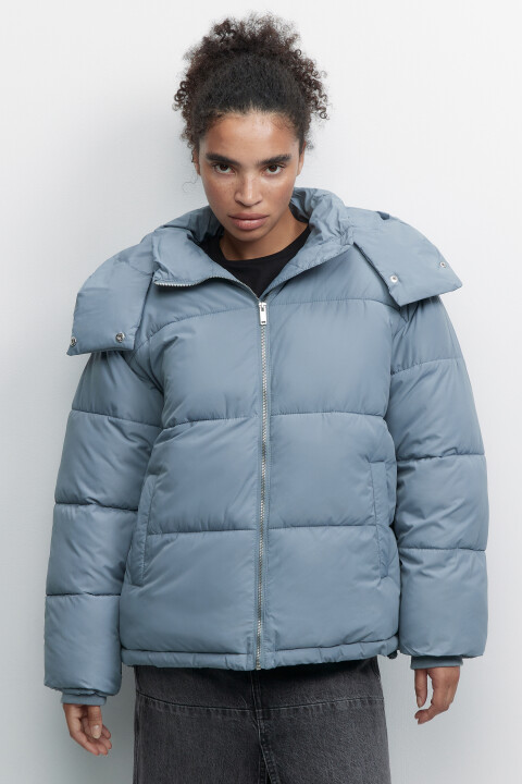 

Куртка-пуховик стеганая короткая с капюшоном, Мятный, Куртка-пуховик стеганая короткая с капюшоном