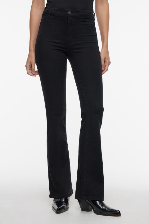 

Джинсы клеш облегающие со средней посадкой, Черный, Джинсы клеш облегающие со средней посадкой