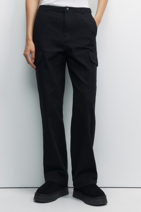 

Брюки-карго хлопковые с низкой посадкой, Бежевый, Брюки-карго хлопковые с низкой посадкой