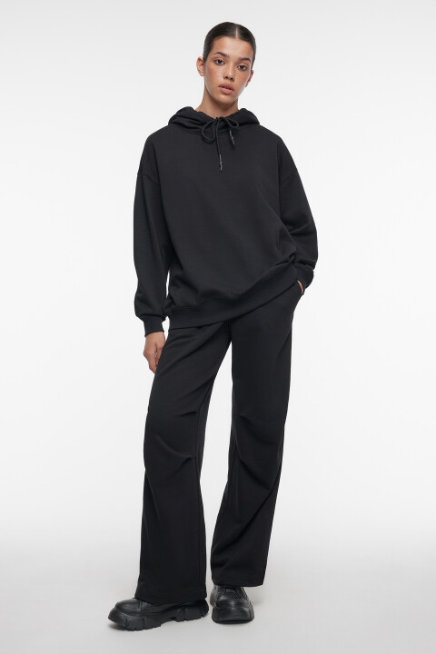 

Худи oversize утепленная с начесом и капюшоном, Черный, Худи oversize утепленная с начесом и капюшоном