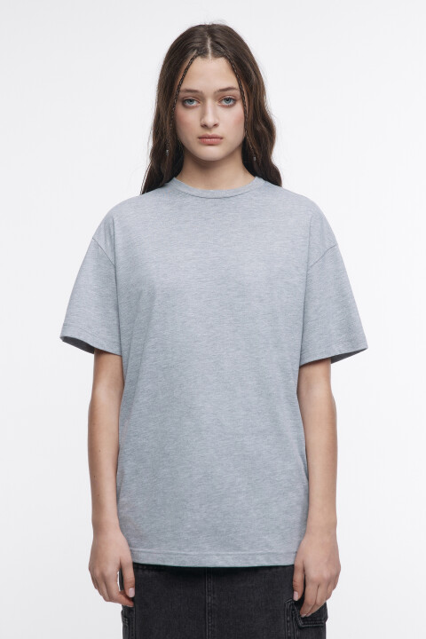 

Футболка oversize хлопковая однотонная, Серый, Футболка oversize хлопковая однотонная