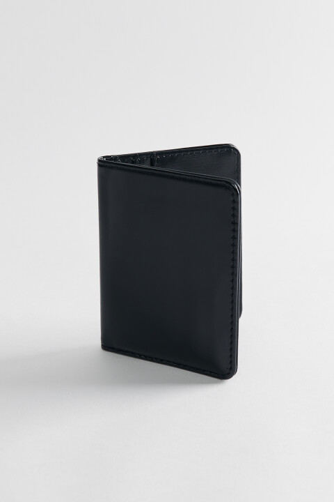 

Кошелек-картхолдер складной из экокожи, Черный, Кошелек-картхолдер складной из экокожи