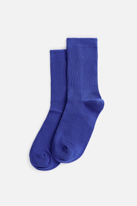 

Носки высокие хлопковые в рубчик, Синий, Носки высокие хлопковые в рубчик