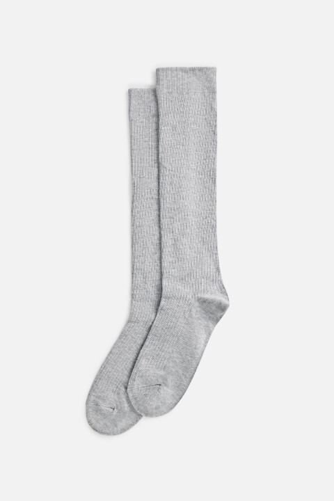 

Гольфы до колена хлопковые в рубчик, Серый, Гольфы до колена хлопковые в рубчик