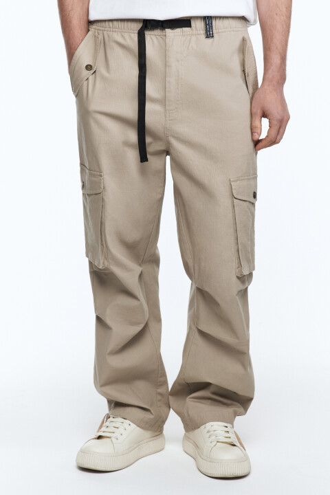 

Брюки прямые хлопковые с карманами карго, Коричневый, Брюки прямые хлопковые с карманами карго